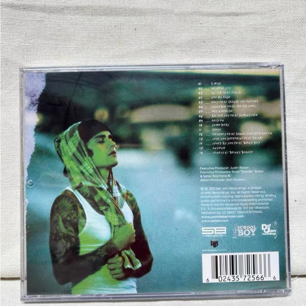 Justin Bieber CD with Green and Black Artwork